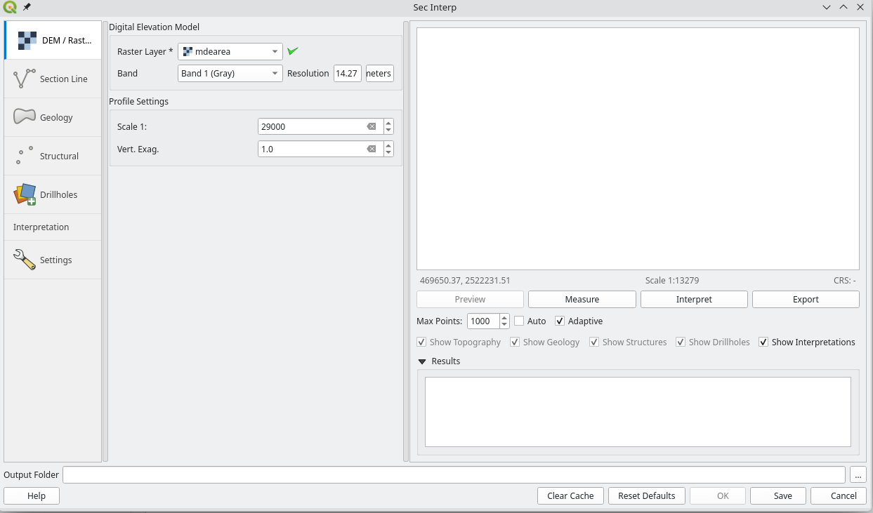 Digital Elevation Model configuration