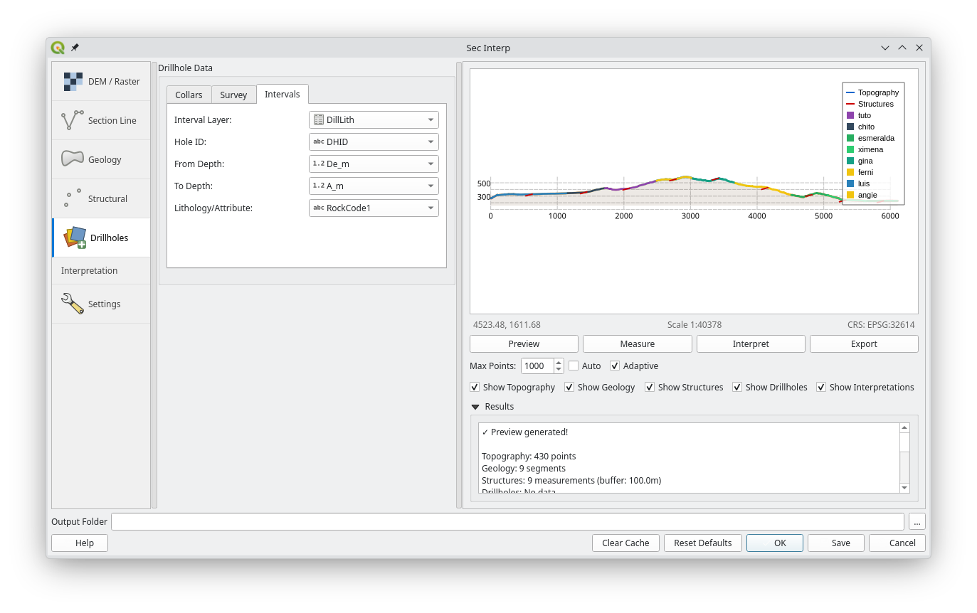 Drillhole Intervals configuration