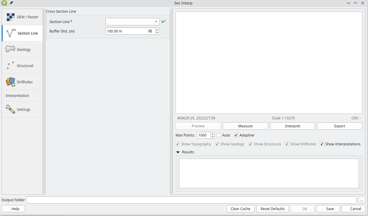 Section Line selection and buffer configuration