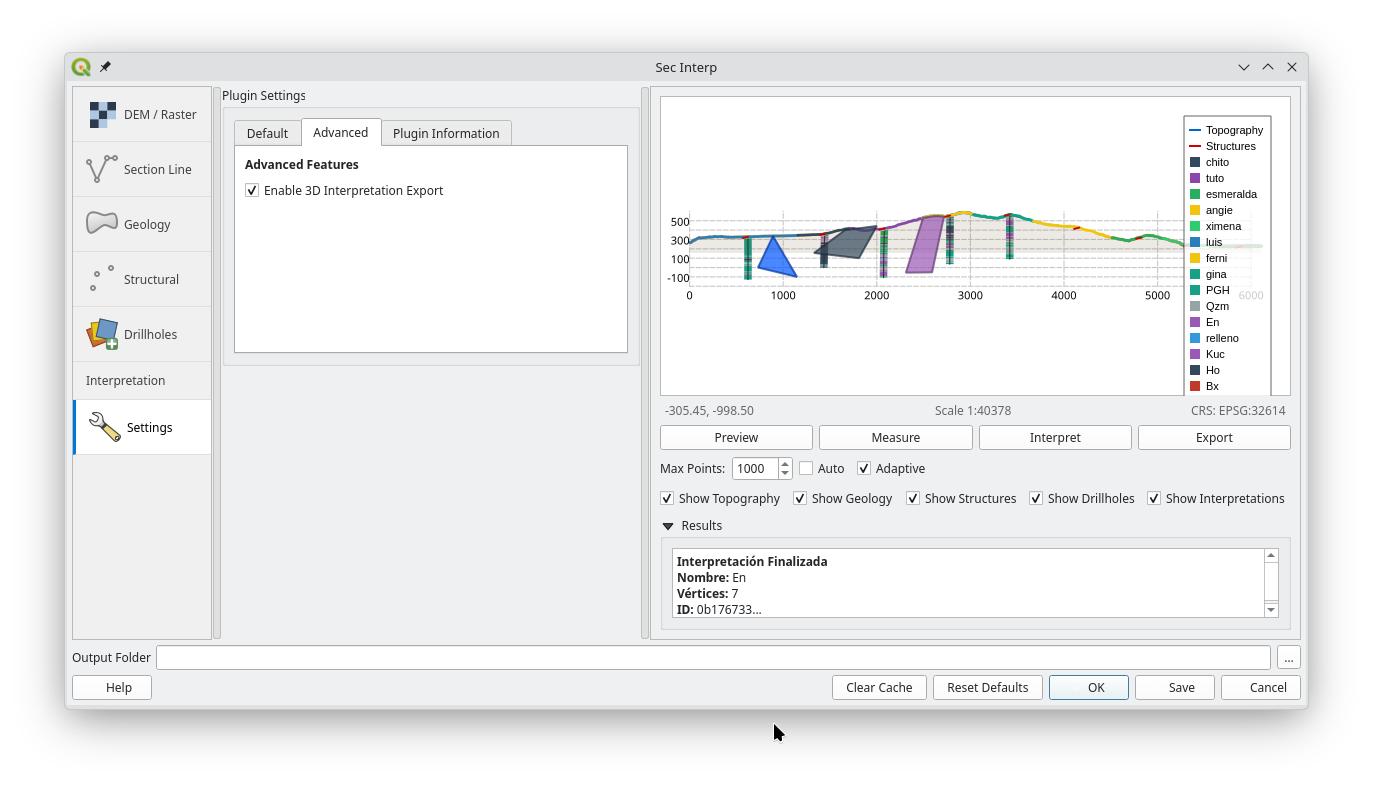 Advanced settings with 3D Export feature